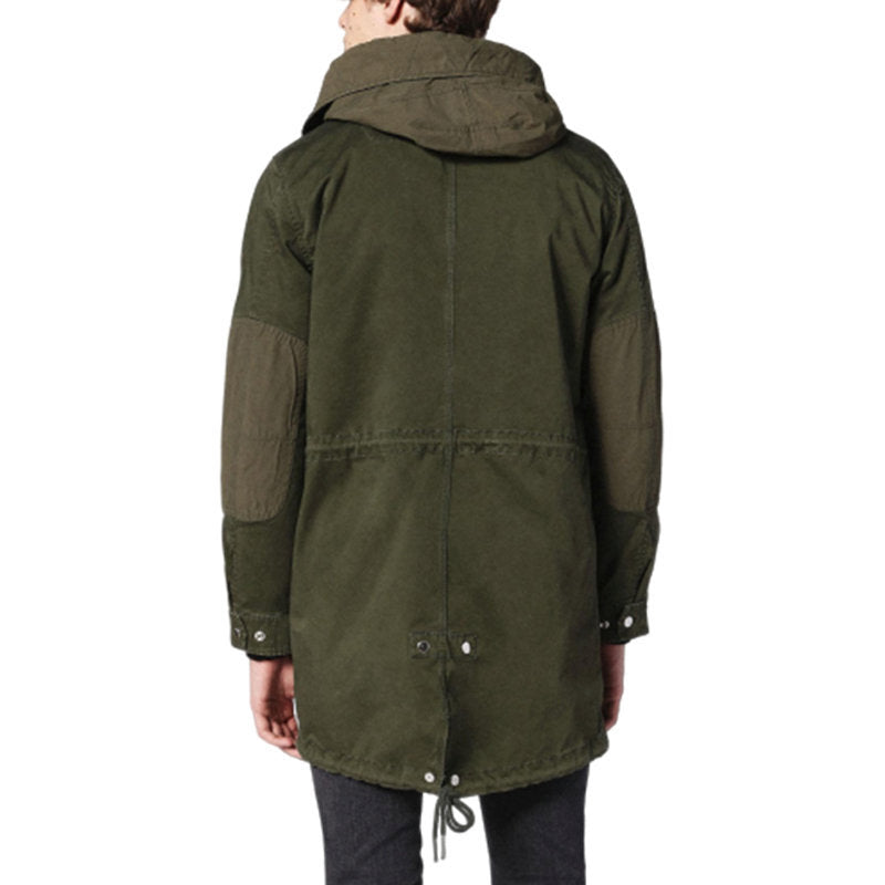 DIESEL W DIVISION 5AV Mens Parka Jacket Casual Winter Long Hooded Military Coat