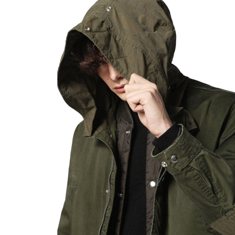 DIESEL W DIVISION 5AV Mens Parka Jacket Casual Winter Long Hooded Military Coat