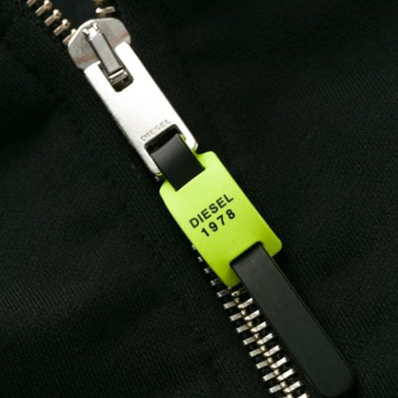 DIESEL S ALBY ZIP FELPA Men Hoodies Full Zip Casual Black Hooded Sweatshirt XS-M