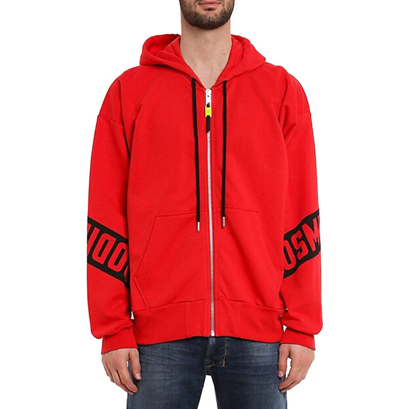 DIESEL S ALBY ZIP FELPA Men Hoodies Full Zip Red Top Casual Hooded Sweatshirt XS