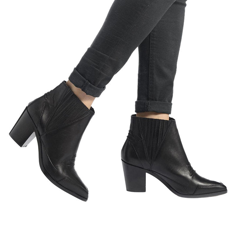 DIESEL D STELA MA Womens Ankle Boots Genuine Leather Casual Ladies Black Shoes