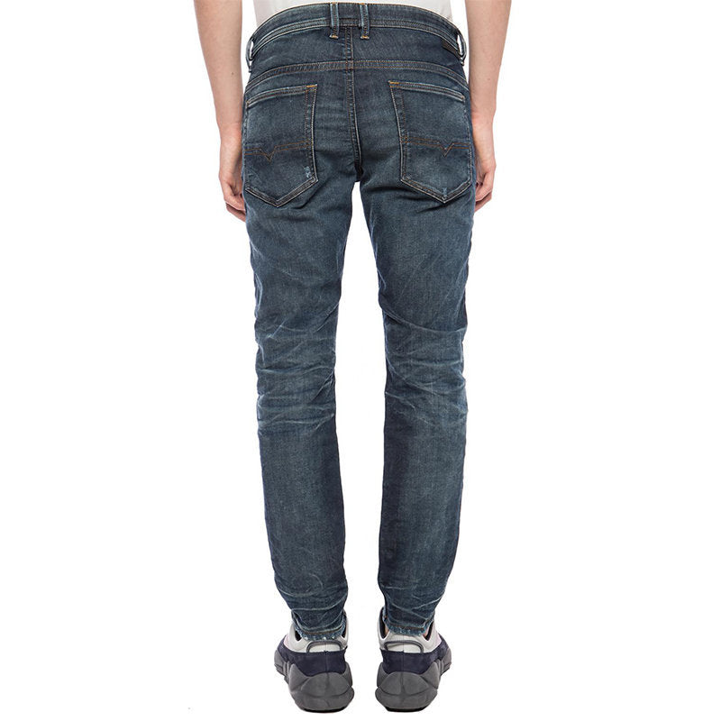 DIESEL THOMMER 087AI Mens Denim Sweat Jogg Jeans Slim Fit Tapered Pant Blue