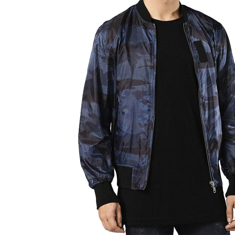 DIESEL J TOWN Mens Bomber Jacket Reversible Casual Ribbed Cuffs Regular Fit