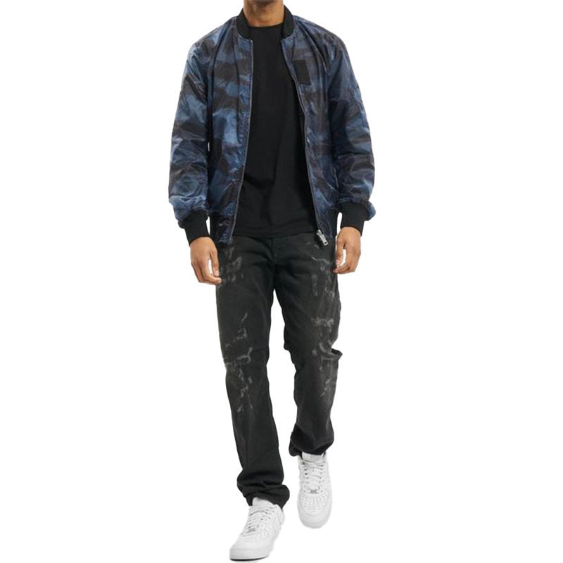 DIESEL J TOWN Mens Bomber Jacket Reversible Casual Ribbed Cuffs Regular Fit