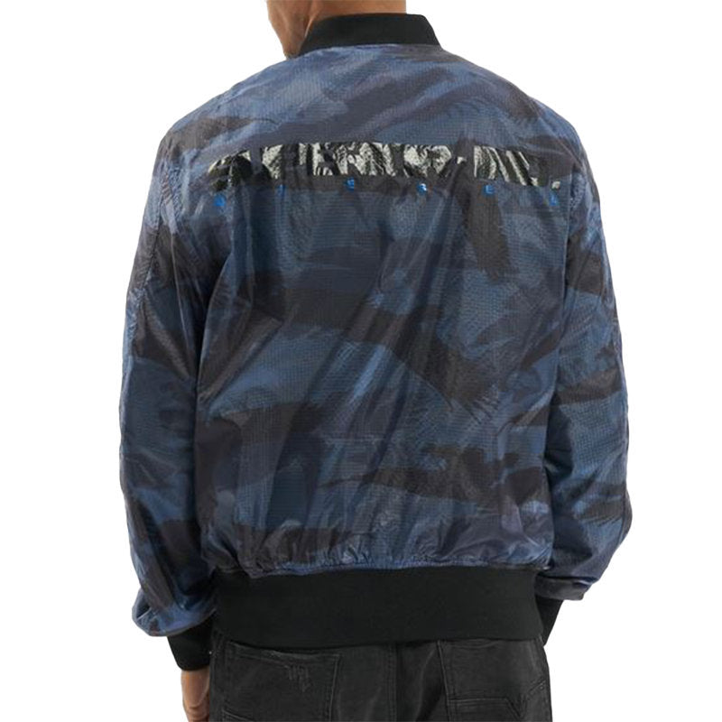 DIESEL J TOWN Mens Bomber Jacket Reversible Casual Ribbed Cuffs Regular Fit