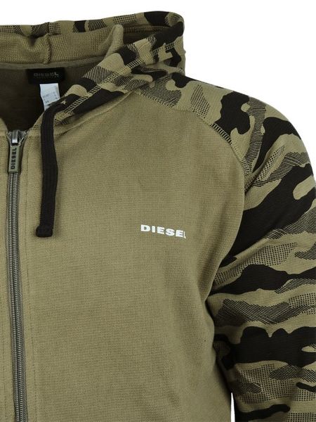 DIESEL BRIANZ Mens Zipped Hoodie Camoufludge Hooded Casual Sweatshirts Tops