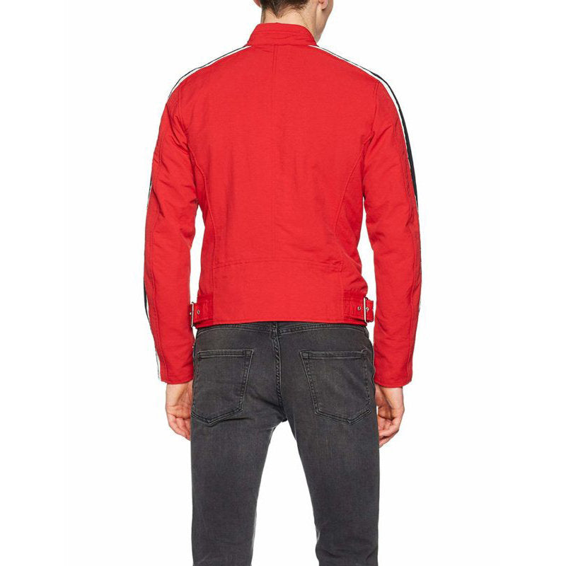 DIESEL J STREET Mens Biker Jackets Slim Summer Outwear Bomber Casual Coat Red