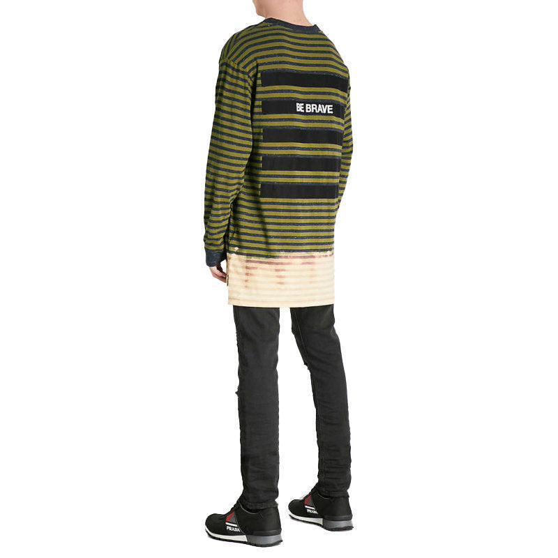 DIESEL T HALO Mens T Shirt Crew Neck Casual Cotton Long Sleeve Summer Tees