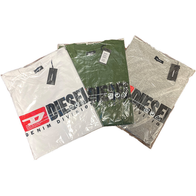 DIESEL T JUST DIVISION Mens T Shirt Short Sleeve Crew Neck Casual Cotton Tee