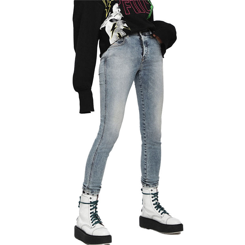 DIESEL BABHILA 069BN Womens Jeans Denim Slim Skinny Regular Waist Fit Pants