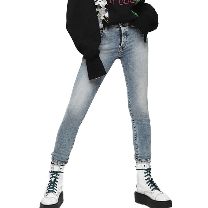 DIESEL BABHILA 069BN Womens Jeans Denim Slim Skinny Regular Waist Fit Pants