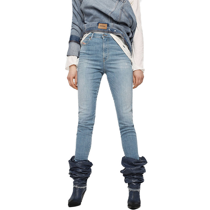 DIESEL BABHILA HIGH 081AF Womens Skinny Jeans Slim Fit High Waisted Denim Pants