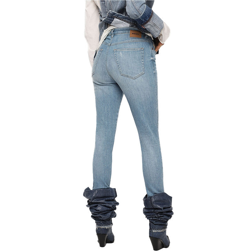 DIESEL BABHILA HIGH 081AF Womens Skinny Jeans Slim Fit High Waisted Denim Pants