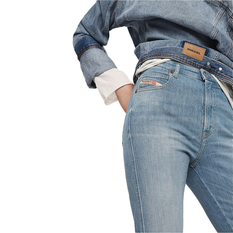 DIESEL BABHILA HIGH 081AF Womens Skinny Jeans Slim Fit High Waisted Denim Pants