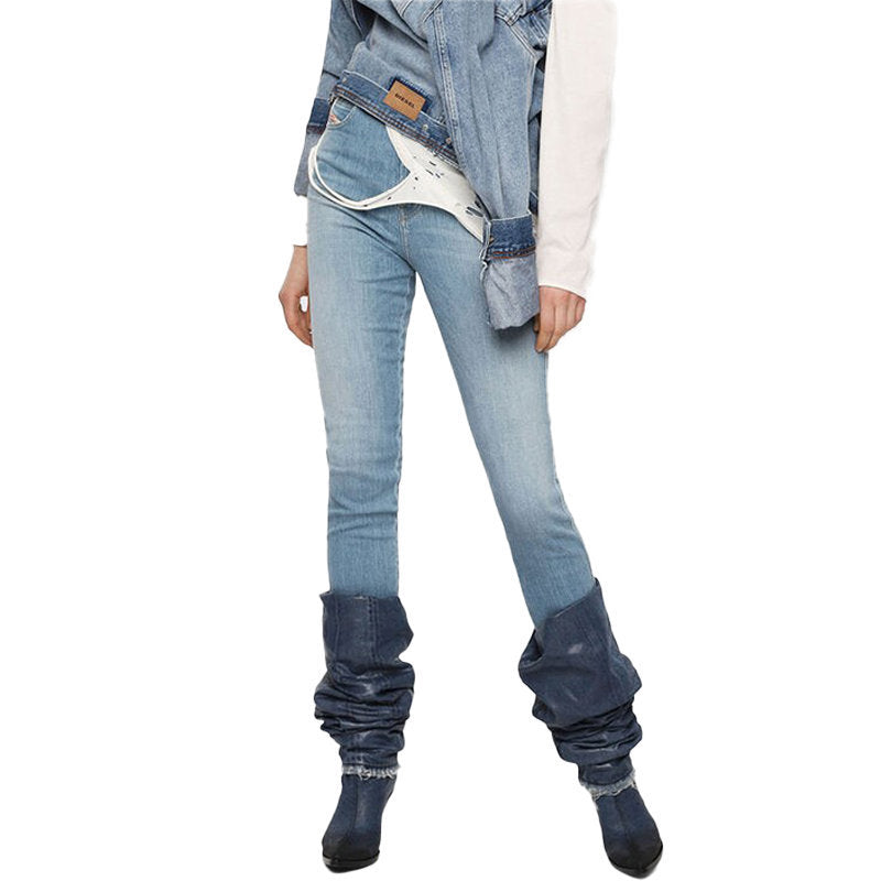 DIESEL BABHILA HIGH 081AF Womens Skinny Jeans Slim Fit High Waisted Denim Pants