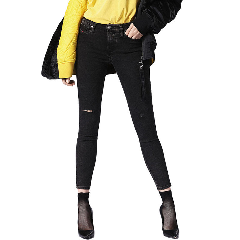 DIESEL SKINZEE ZIP 0687G Womens Jeans Super Slim Skinny Regular Waist Fit Pants