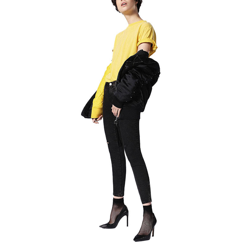 DIESEL SKINZEE ZIP 0687G Womens Jeans Super Slim Skinny Regular Waist Fit Pants