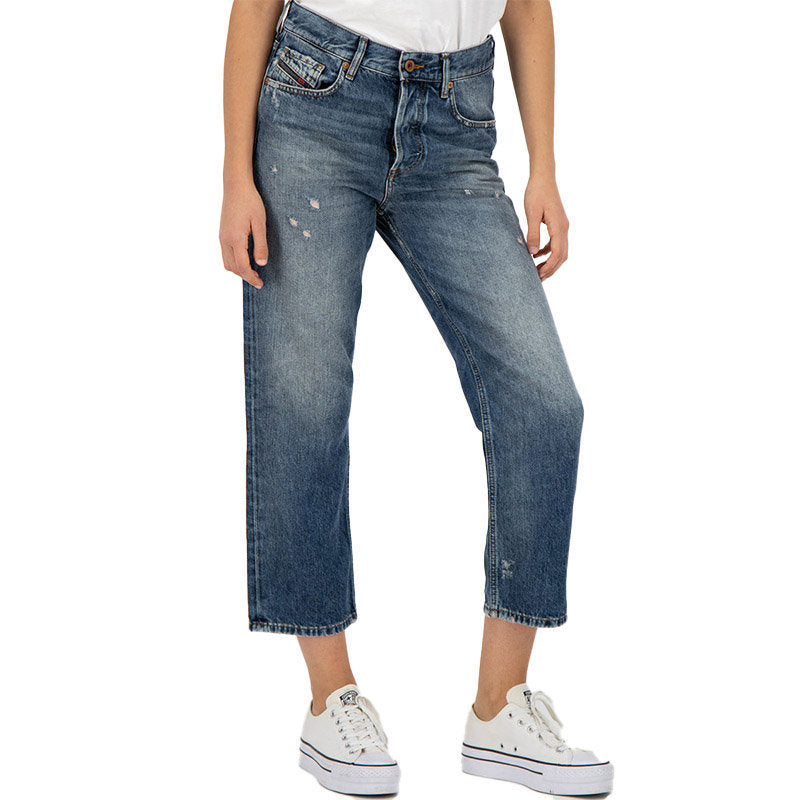 DIESEL ARYEL 084VB Womens Jeans Denim Regular Straight Regular Waist Fit Pants