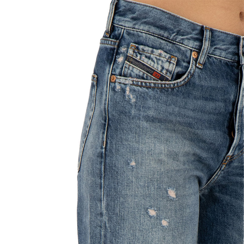 DIESEL ARYEL 084VB Womens Jeans Denim Regular Straight Regular Waist Fit Pants