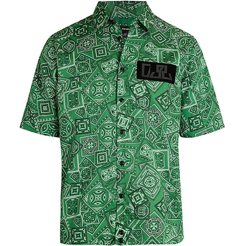 DIESEL S FRY Mens Shirt Regular Fit Casual Cotton Short Sleeve Work Smart Office