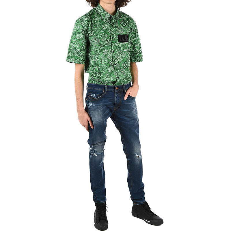 DIESEL S FRY Mens Shirt Regular Fit Casual Cotton Short Sleeve Work Smart Office