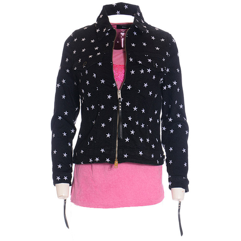 DIESEL DE ROCKY Womens Jackets Stylish Denim Racer Coats Casual Biker Jackets