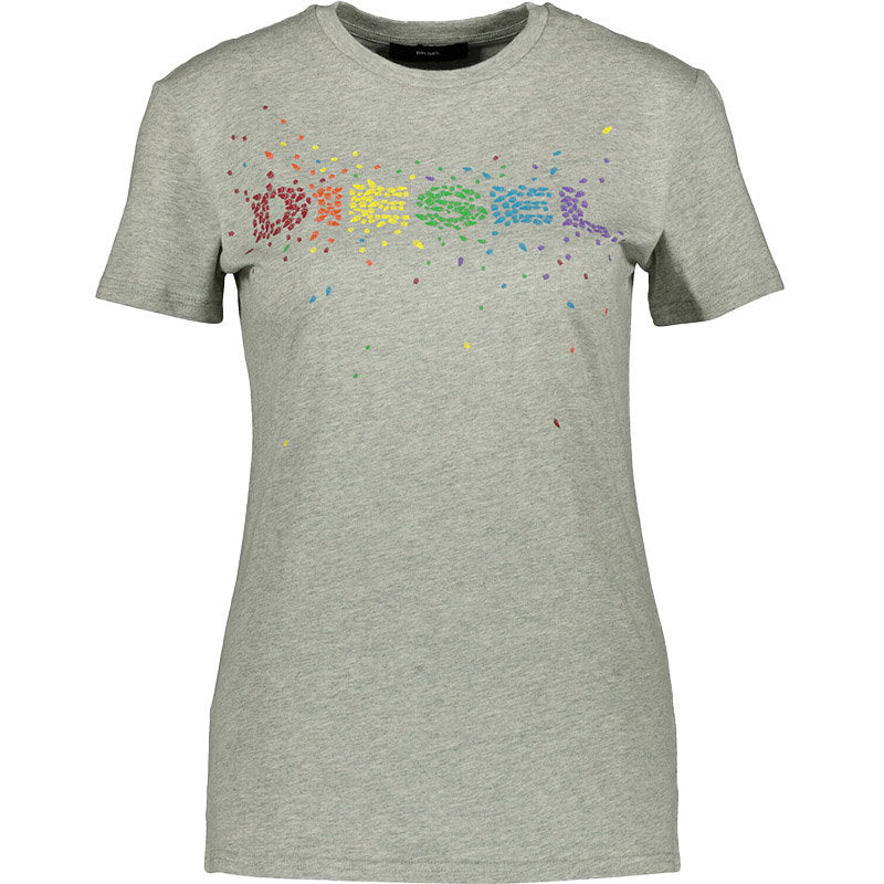 DIESEL T SILY Womens T Shirts Crew Neck Short Sleeves Slim Fit Casual White Tops