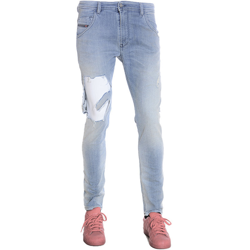 DIESEL KROOLEY T 087AB Mens Denim Sweat Pants Jogg Jeans Stretch Slim Fit Carrot