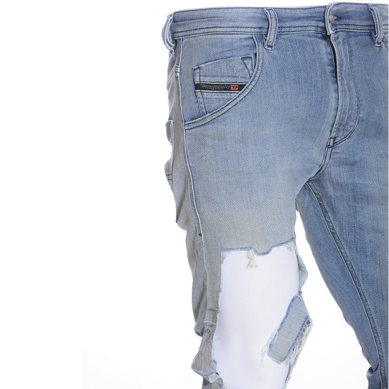 DIESEL KROOLEY T 087AB Mens Denim Sweat Pants Jogg Jeans Stretch Slim Fit Carrot