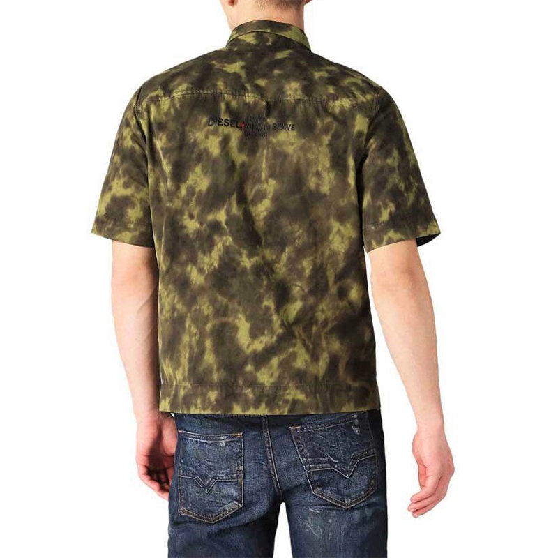 DIESEL S TIGGE Mens Shirt Regular Fit Casual Cotton Short Sleeve Work Office