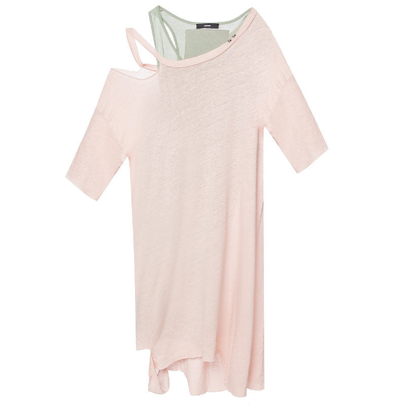 DIESEL T EVITA Womens Dress Round Neck Short Sleeves Regular Fit Casual Tops