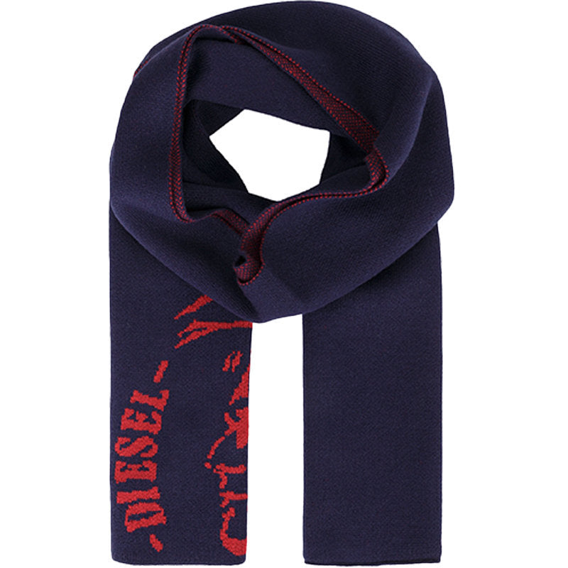 DIESEL K-DUBOO Mens Scarf Winter Shawl Wrap Casual Gents Scarves Muffler Navy