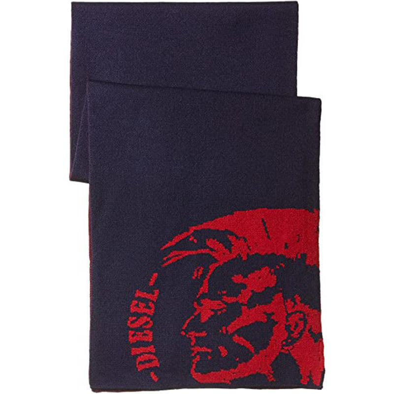 DIESEL K-DUBOO Mens Scarf Winter Shawl Wrap Casual Gents Scarves Muffler Navy