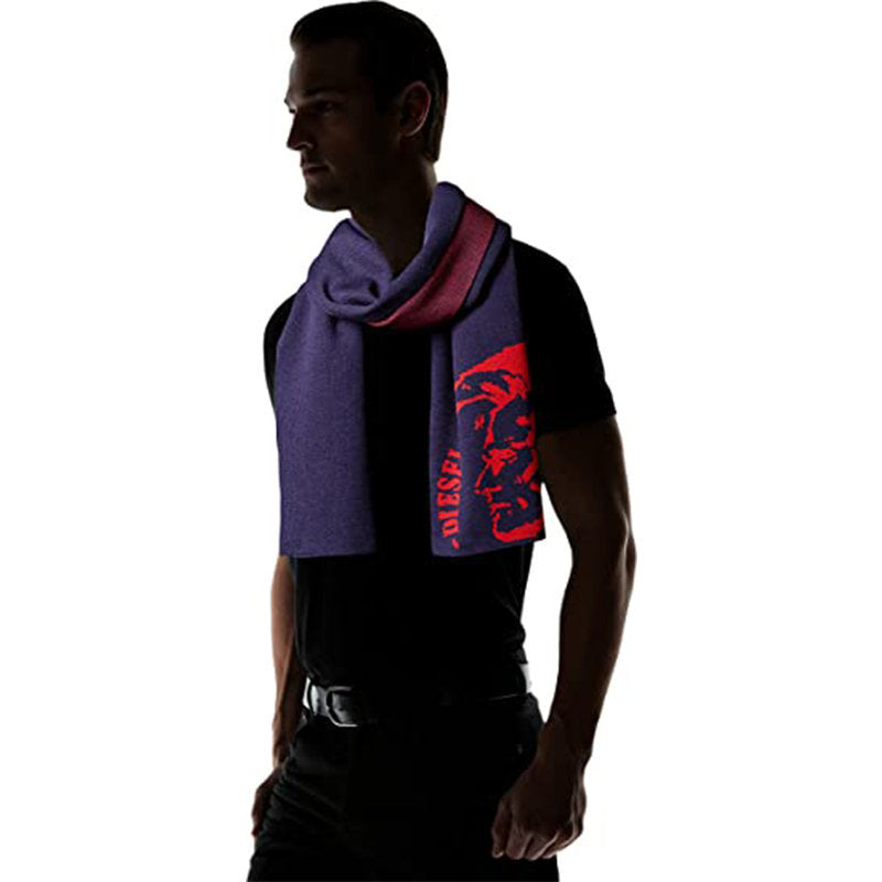 DIESEL K-DUBOO Mens Scarf Winter Shawl Wrap Casual Gents Scarves Muffler Navy