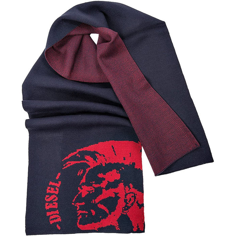 DIESEL K-DUBOO Mens Scarf Winter Shawl Wrap Casual Gents Scarves Muffler Navy