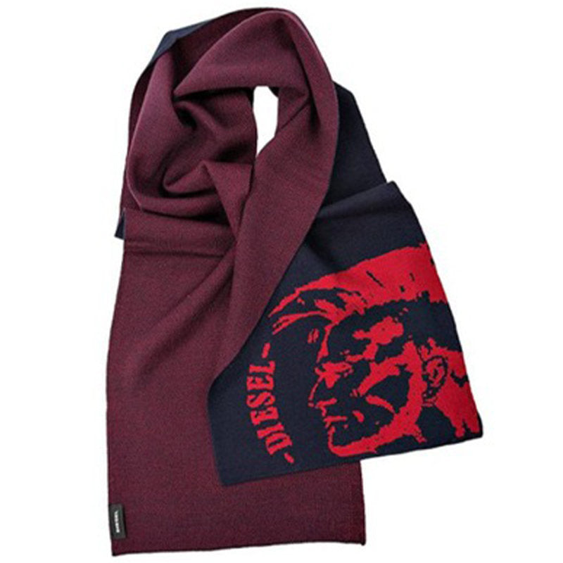 DIESEL K-DUBOO Mens Scarf Winter Shawl Wrap Casual Gents Scarves Muffler Navy