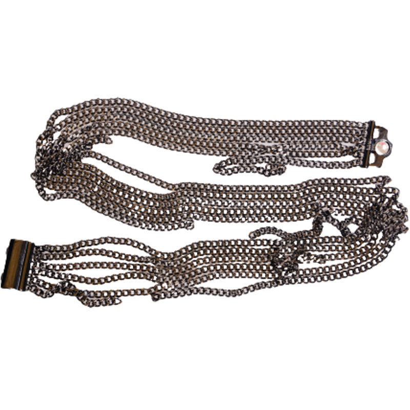 DIESEL BASHIRIX Womens Belts Party Casual Black Metal Chain Style Waist Belts