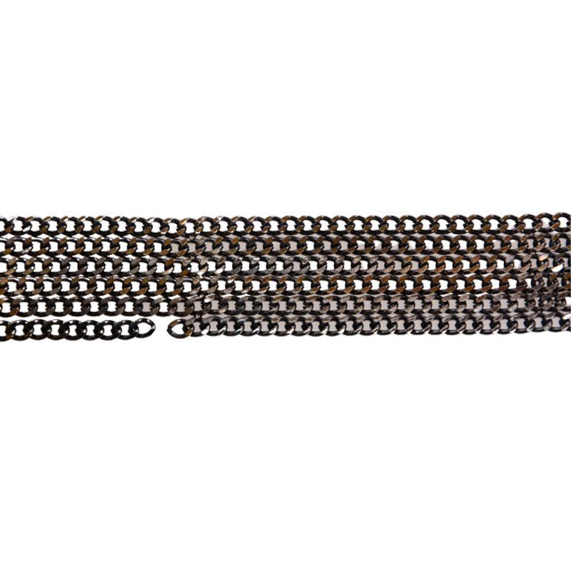 DIESEL BASHIRIX Womens Belts Party Casual Black Metal Chain Style Waist Belts