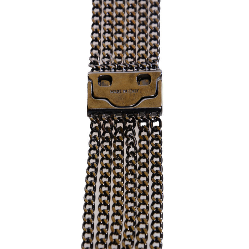 DIESEL BASHIRIX Womens Belts Party Casual Black Metal Chain Style Waist Belts