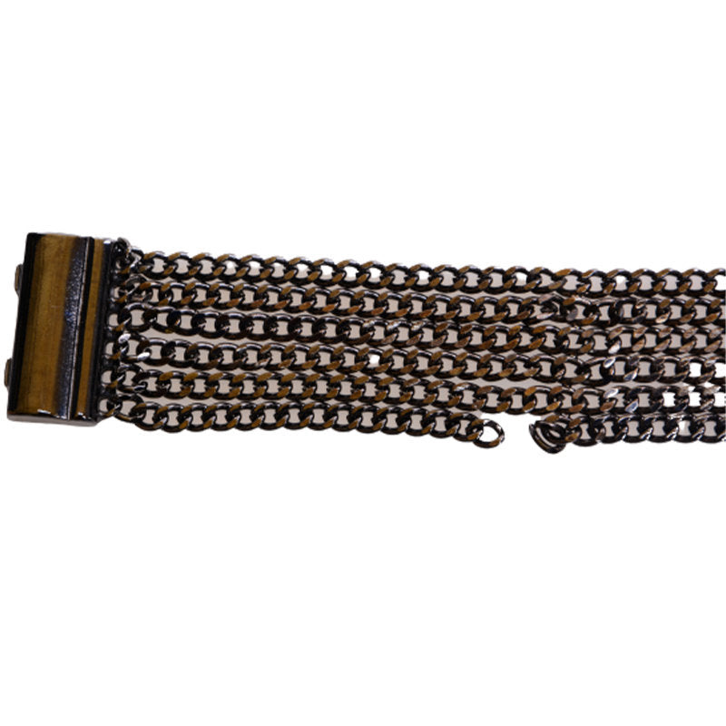 DIESEL BASHIRIX Womens Belts Party Casual Black Metal Chain Style Waist Belts