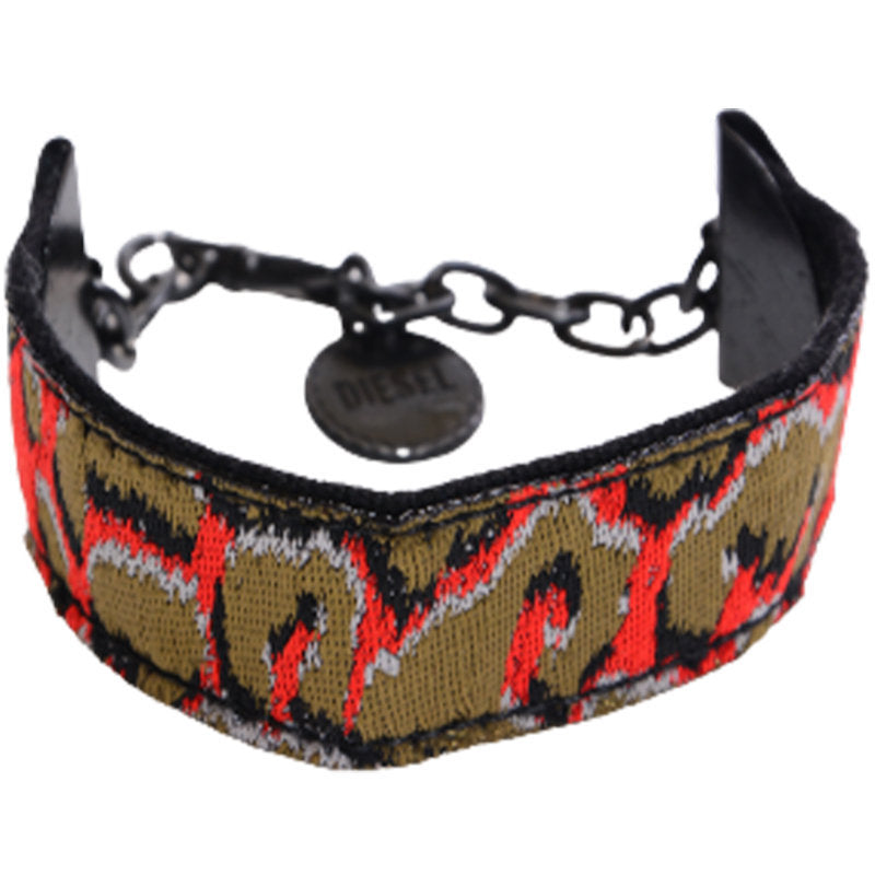 DIESEL ALEPI Womens Bracelet Vintage Hook Snake Print Metal Casual Wristband