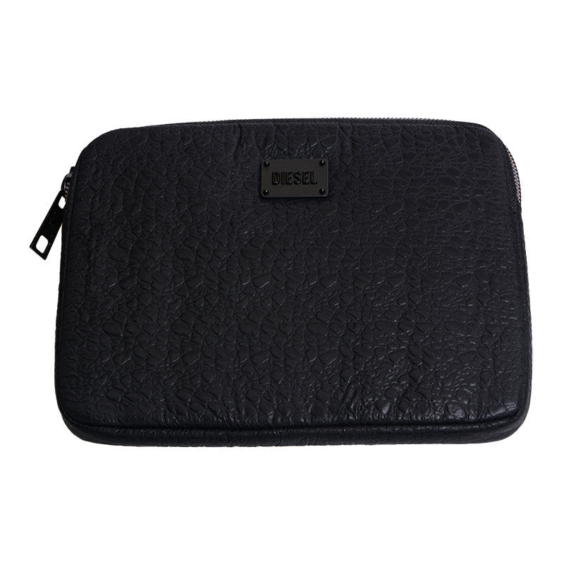 DIESEL CROCK MOOD Mens I-Pad Carry Case Synthetic Zipper Casual Mini Bag Black