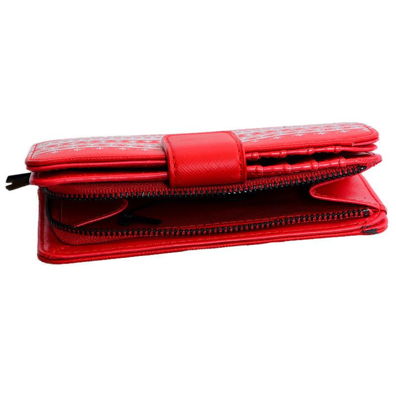 DIESEL Womens Wallet Genuine Leather Purse Casual Mini Bag Christmas Special Red