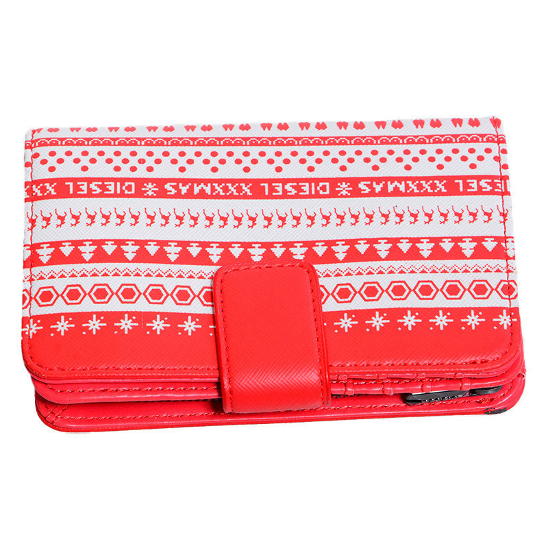 DIESEL Womens Wallet Genuine Leather Purse Casual Mini Bag Christmas Special Red