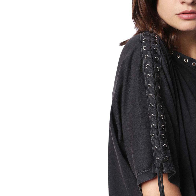 DIESEL T LEOX A Womens T Shirt Large Neck Short Sleeves Relax Fit Casual Tops