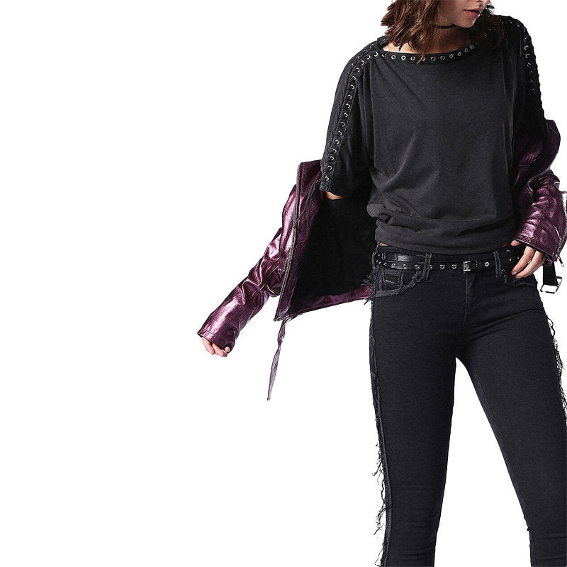 DIESEL T LEOX A Womens T Shirt Large Neck Short Sleeves Relax Fit Casual Tops