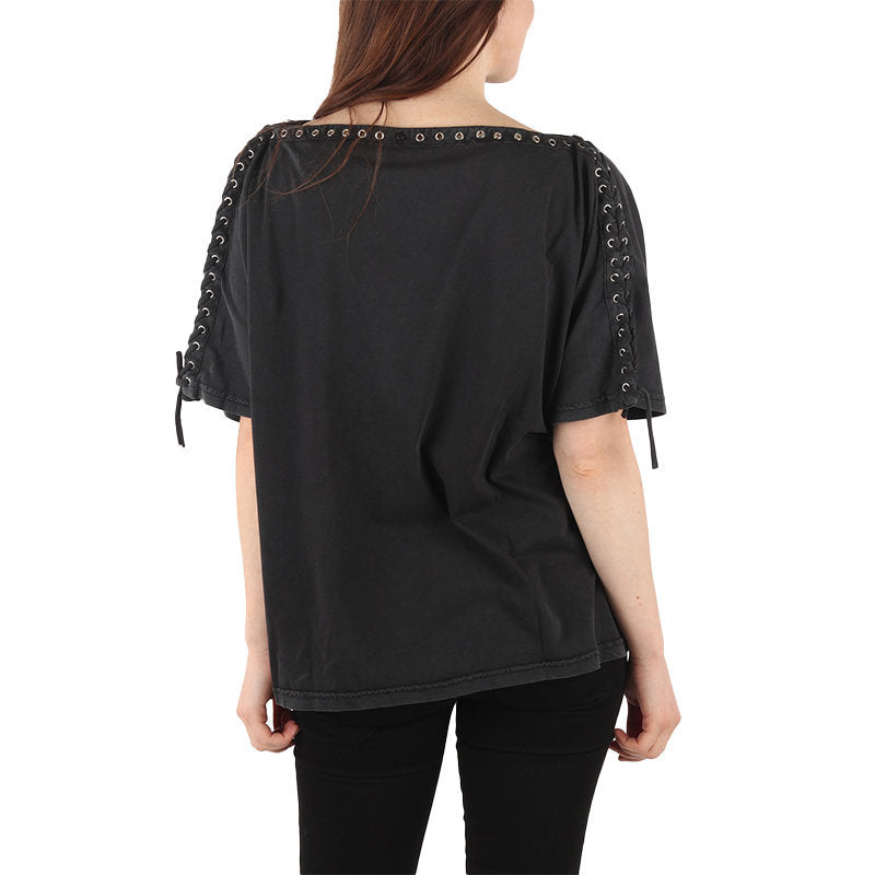 DIESEL T LEOX A Womens T Shirt Large Neck Short Sleeves Relax Fit Casual Tops