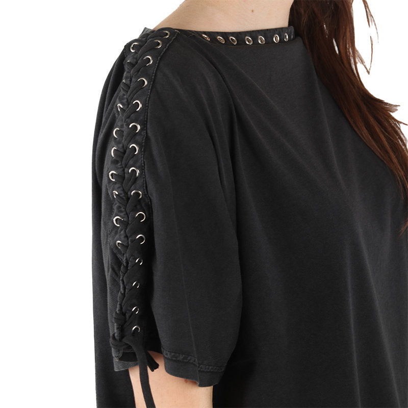 DIESEL T LEOX A Womens T Shirt Large Neck Short Sleeves Relax Fit Casual Tops