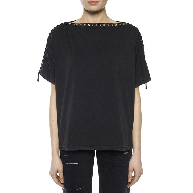 DIESEL T LEOX A Womens T Shirt Large Neck Short Sleeves Relax Fit Casual Tops