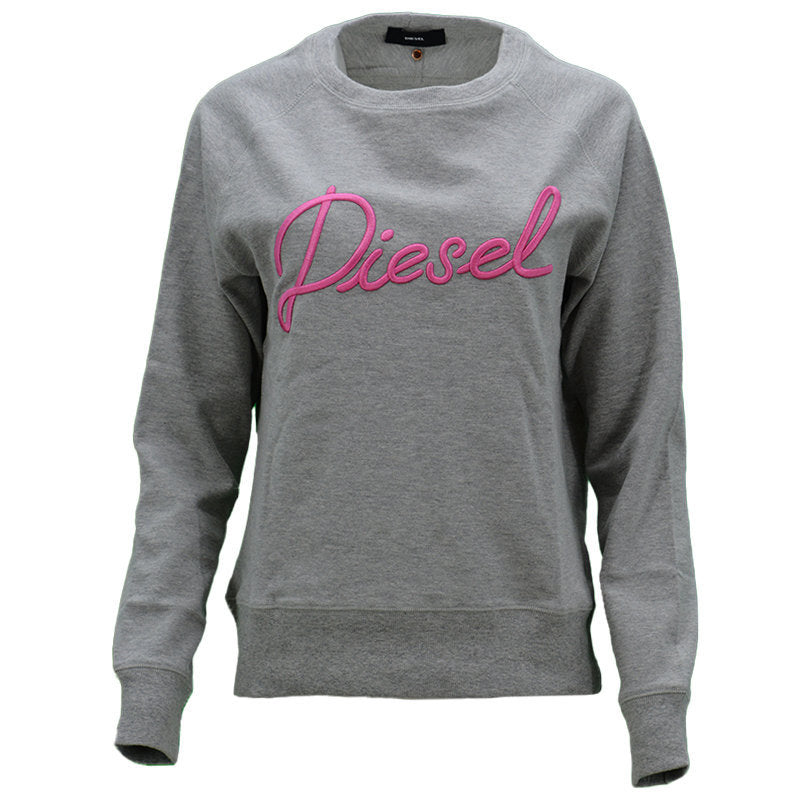 DIESEL F GERTRUDE Womens Sweatshirts Crew Neck Ribbed Casual Pullover Jumper Top